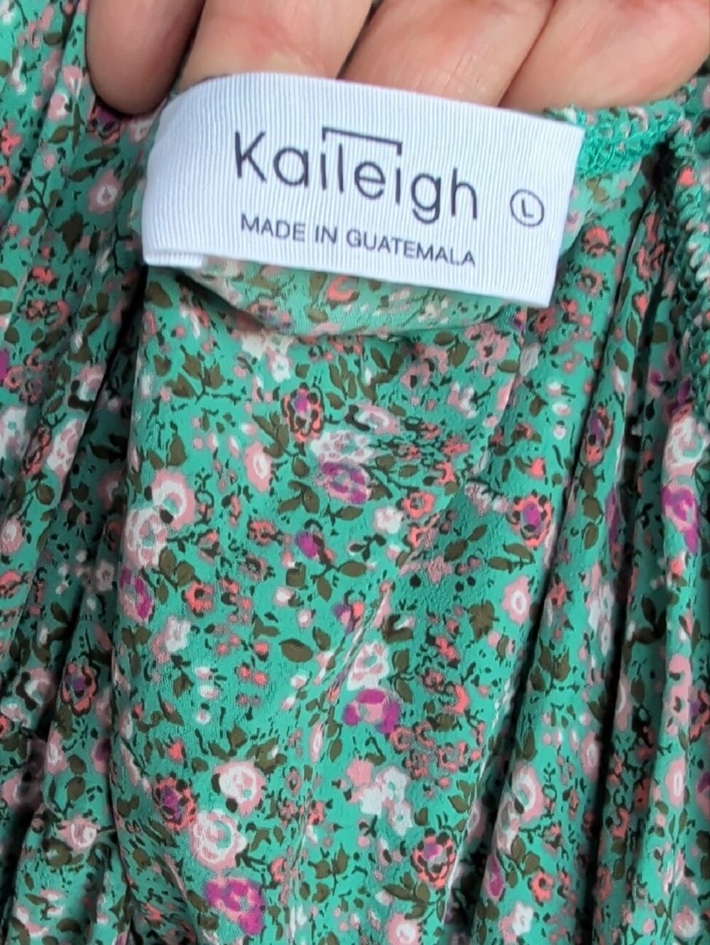 Kaileigh Green Floral Smocked Maxi Dress with Flutter Sleeves - Picture 4 of 5